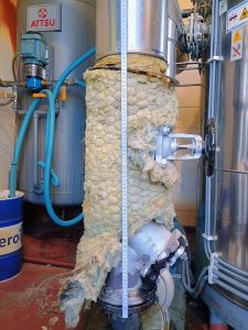 Damaged traditional rigid industrial thermal insulation 1